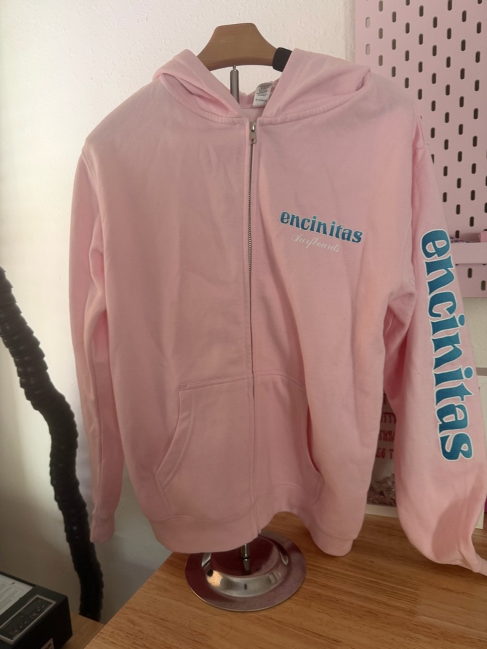 Encinitas Surfboards Pink Kids Zip Hoodie - Soft Hooded Jacket